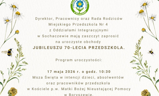 Zdjęcie do Msza Święta z okazji 70-lecia Miejskiego Przedszkola nr 4